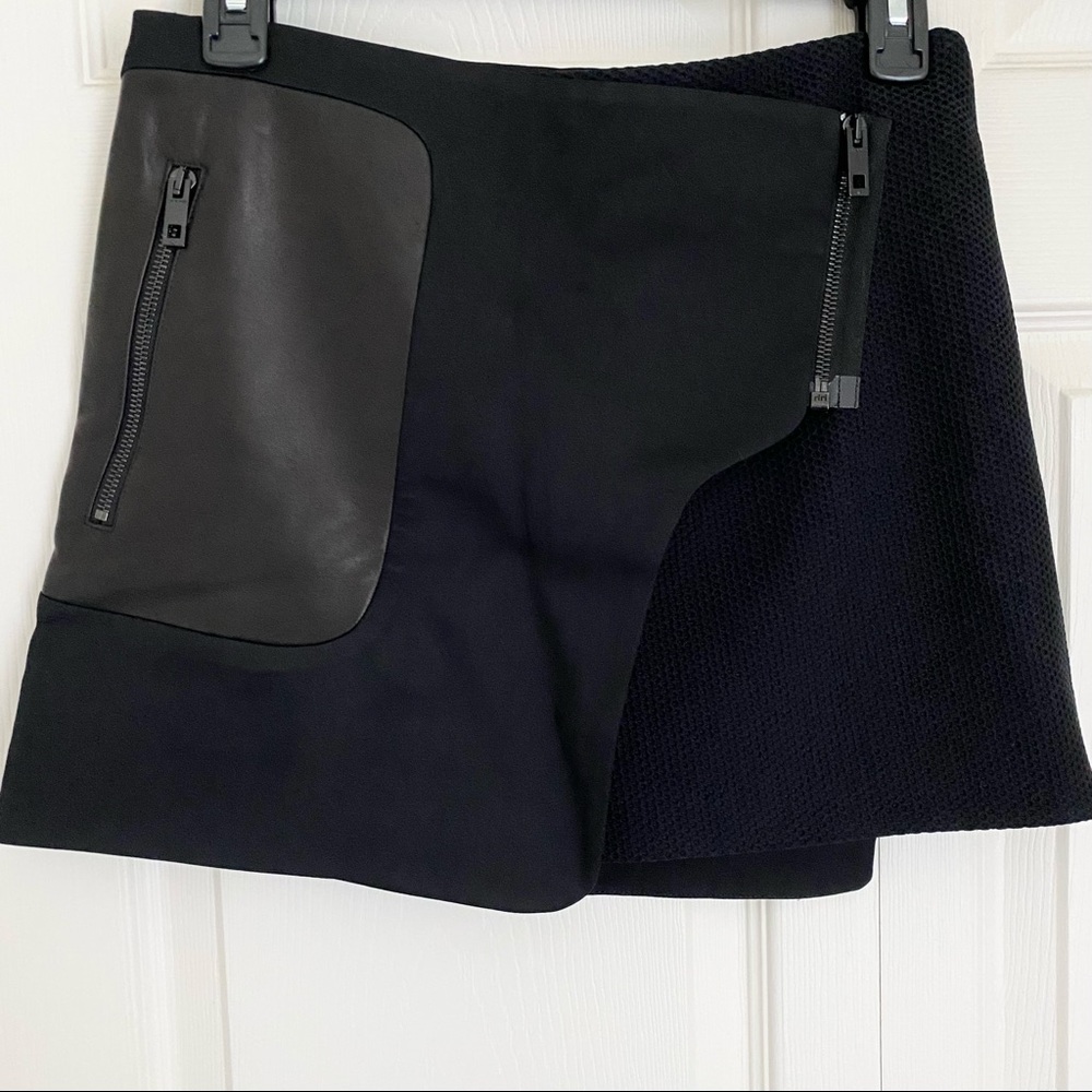 Rag & Bone Raleigh Mixed Media Mini Skirt in Black